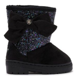NWT Glitter Bow Faux Fur Lined Winter Boot